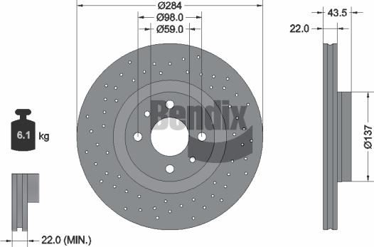 BENDIX Braking BDS2332 - Гальмівний диск autozip.com.ua