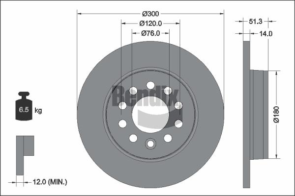 BENDIX Braking BDS2321 - Гальмівний диск autozip.com.ua