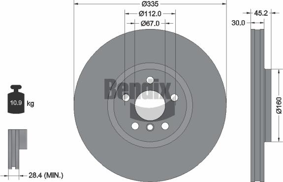 BENDIX Braking BDS2206HC - Гальмівний диск autozip.com.ua