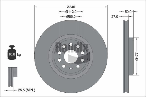 BENDIX Braking BDS2287HC - Гальмівний диск autozip.com.ua