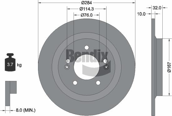 BENDIX Braking BDS2273 - Гальмівний диск autozip.com.ua
