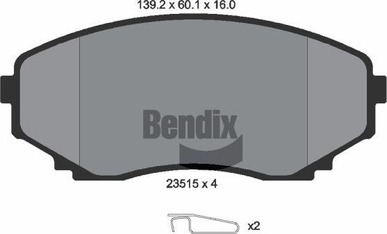 BENDIX Braking BPD1999 - Гальмівні колодки, дискові гальма autozip.com.ua