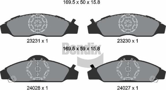 BENDIX Braking BPD1948 - Гальмівні колодки, дискові гальма autozip.com.ua