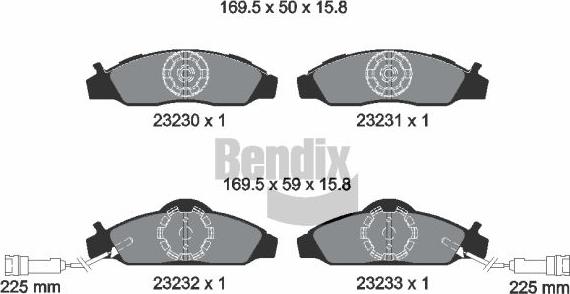 BENDIX Braking BPD1947 - Гальмівні колодки, дискові гальма autozip.com.ua