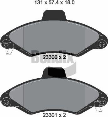 BENDIX Braking BPD1959 - Гальмівні колодки, дискові гальма autozip.com.ua