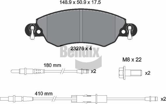 BENDIX Braking BPD1954 - Гальмівні колодки, дискові гальма autozip.com.ua