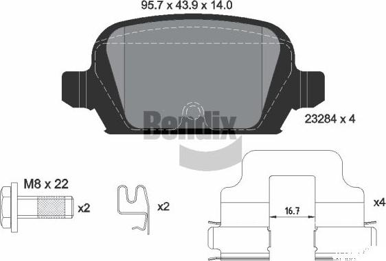 BENDIX Braking BPD1956 - Гальмівні колодки, дискові гальма autozip.com.ua