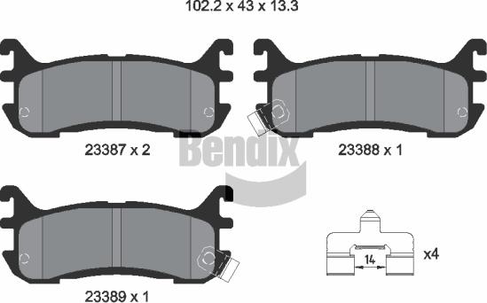 BENDIX Braking BPD1965 - Гальмівні колодки, дискові гальма autozip.com.ua