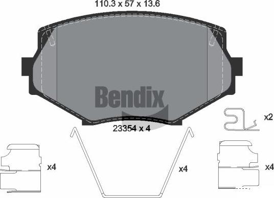BENDIX Braking BPD1963 - Гальмівні колодки, дискові гальма autozip.com.ua