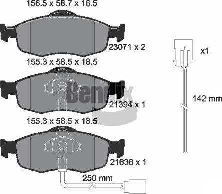 BENDIX Braking BPD1908 - Гальмівні колодки, дискові гальма autozip.com.ua