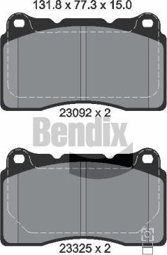 BENDIX Braking BPD1919 - Гальмівні колодки, дискові гальма autozip.com.ua
