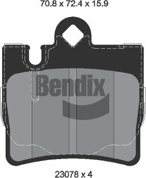 BENDIX Braking BPD1911 - Гальмівні колодки, дискові гальма autozip.com.ua