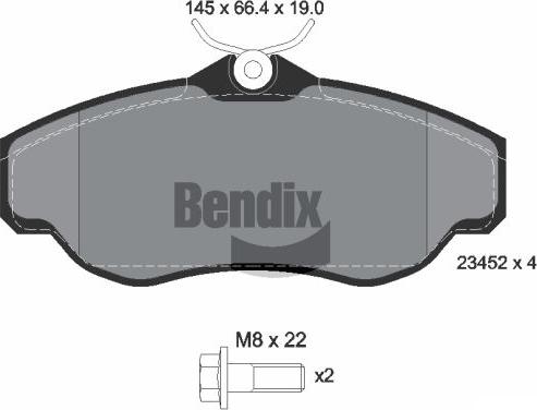 BENDIX Braking BPD1982 - Гальмівні колодки, дискові гальма autozip.com.ua