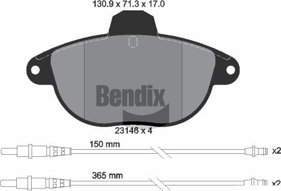 BENDIX Braking BPD1934 - Гальмівні колодки, дискові гальма autozip.com.ua