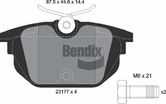 BENDIX Braking BPD1938 - Гальмівні колодки, дискові гальма autozip.com.ua