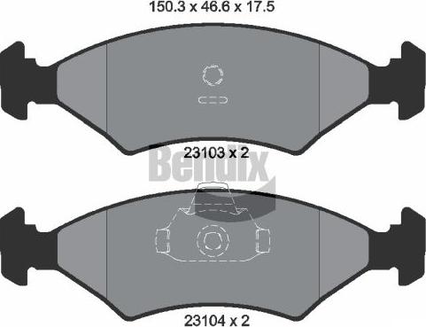 BENDIX Braking BPD1923 - Гальмівні колодки, дискові гальма autozip.com.ua