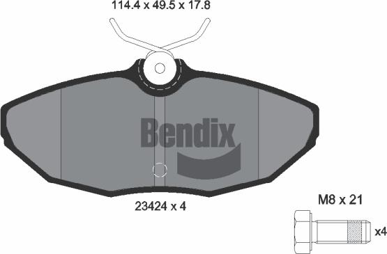 BENDIX Braking BPD1976 - Гальмівні колодки, дискові гальма autozip.com.ua