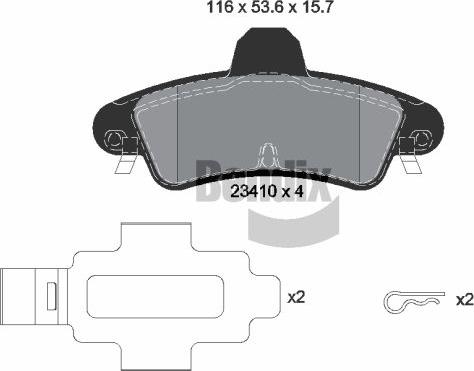 BENDIX Braking BPD1970 - Гальмівні колодки, дискові гальма autozip.com.ua