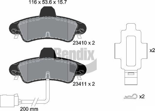 BENDIX Braking BPD1971 - Гальмівні колодки, дискові гальма autozip.com.ua