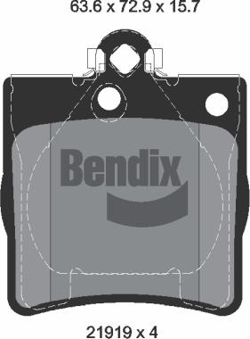 BENDIX Braking BPD1499 - Гальмівні колодки, дискові гальма autozip.com.ua