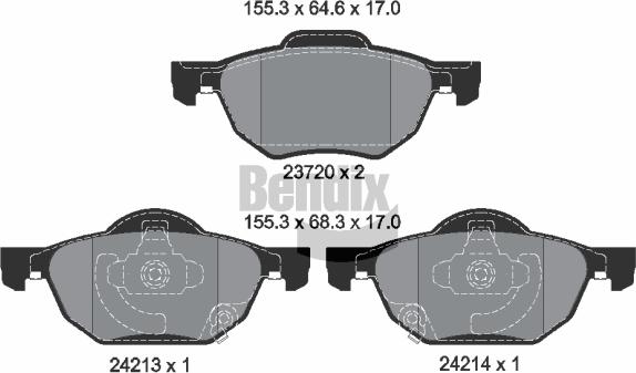 BENDIX Braking BPD1449 - Гальмівні колодки, дискові гальма autozip.com.ua