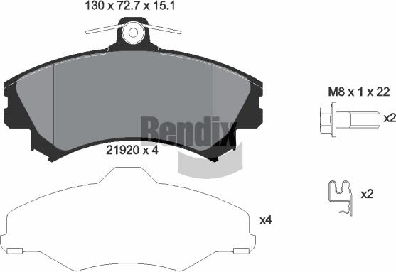 BENDIX Braking BPD1455 - Гальмівні колодки, дискові гальма autozip.com.ua