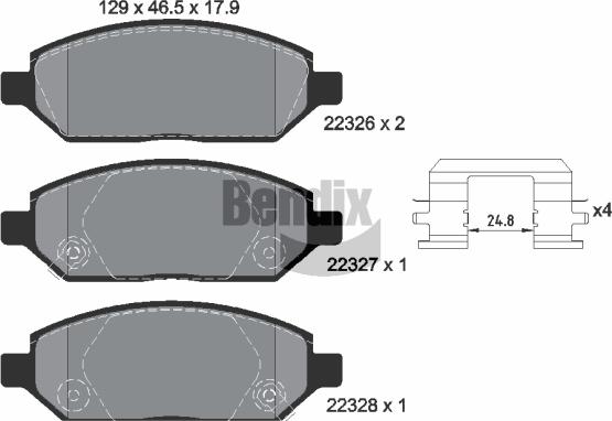 BENDIX Braking BPD1456 - Гальмівні колодки, дискові гальма autozip.com.ua