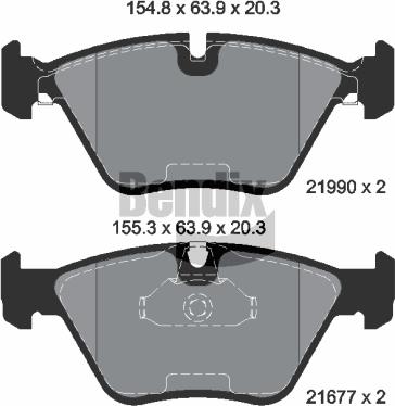 BENDIX Braking BPD1460 - Гальмівні колодки, дискові гальма autozip.com.ua