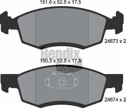 BENDIX Braking BPD1405 - Гальмівні колодки, дискові гальма autozip.com.ua