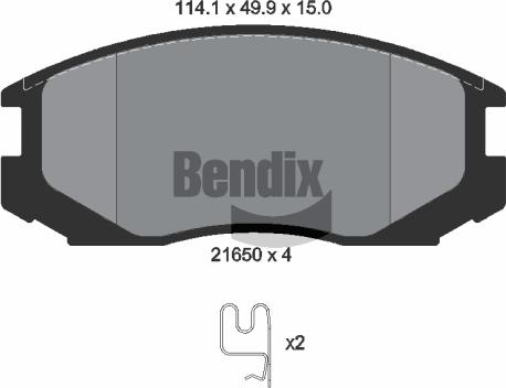 BENDIX Braking BPD1410 - Гальмівні колодки, дискові гальма autozip.com.ua