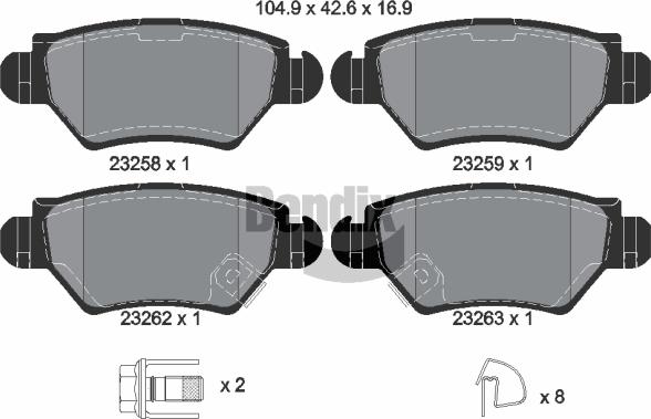 BENDIX Braking BPD1418 - Гальмівні колодки, дискові гальма autozip.com.ua