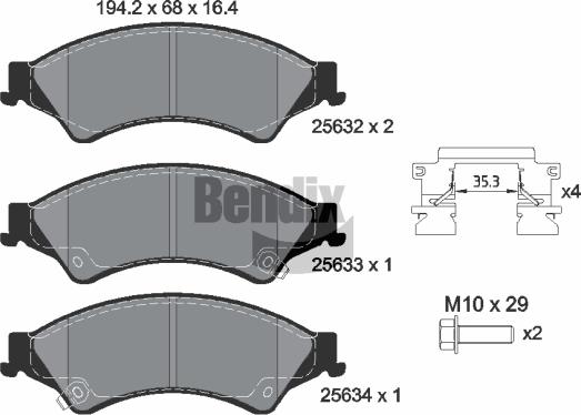 BENDIX Braking BPD1413 - Гальмівні колодки, дискові гальма autozip.com.ua