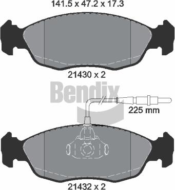 BENDIX Braking BPD1489 - Гальмівні колодки, дискові гальма autozip.com.ua