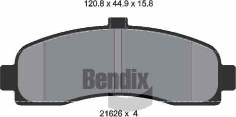 BENDIX Braking BPD1482 - Гальмівні колодки, дискові гальма autozip.com.ua