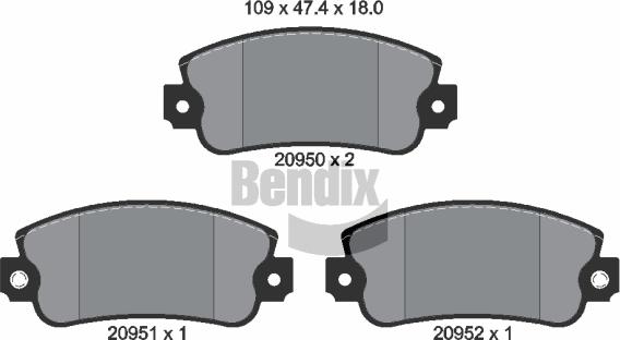 BENDIX Braking BPD1430 - Гальмівні колодки, дискові гальма autozip.com.ua