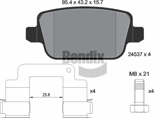 BENDIX Braking BPD1432 - Гальмівні колодки, дискові гальма autozip.com.ua