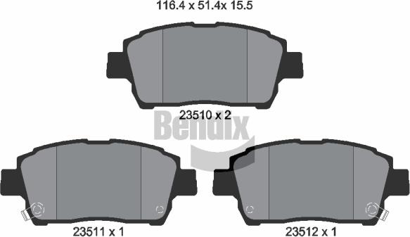 BENDIX Braking BPD1423 - Гальмівні колодки, дискові гальма autozip.com.ua