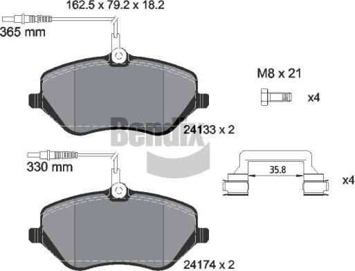 BENDIX Braking BPD1471 - Гальмівні колодки, дискові гальма autozip.com.ua