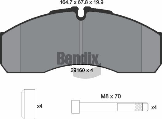 BENDIX Braking BPD1593 - Гальмівні колодки, дискові гальма autozip.com.ua