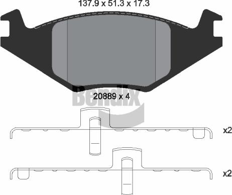 BENDIX Braking BPD1540 - Гальмівні колодки, дискові гальма autozip.com.ua