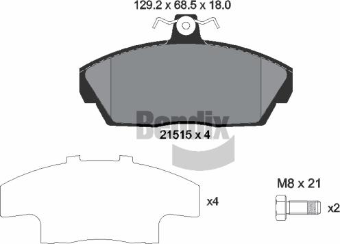 BENDIX Braking BPD1547 - Гальмівні колодки, дискові гальма autozip.com.ua