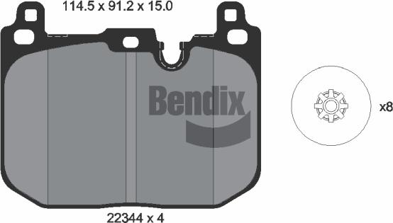 BENDIX Braking BPD1558 - Гальмівні колодки, дискові гальма autozip.com.ua