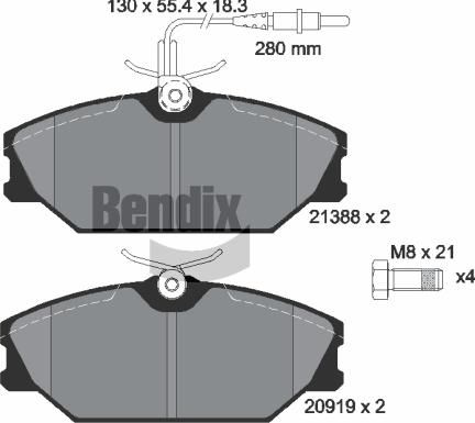 BENDIX Braking BPD1519 - Гальмівні колодки, дискові гальма autozip.com.ua