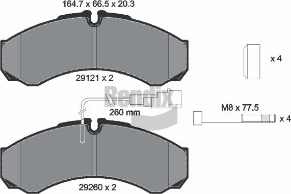 BENDIX Braking BPD1514 - Гальмівні колодки, дискові гальма autozip.com.ua