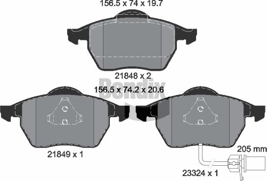 BENDIX Braking BPD1516 - Гальмівні колодки, дискові гальма autozip.com.ua
