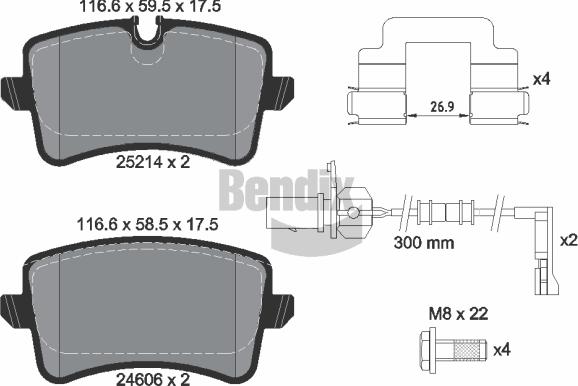 BENDIX Braking BPD1531 - Гальмівні колодки, дискові гальма autozip.com.ua