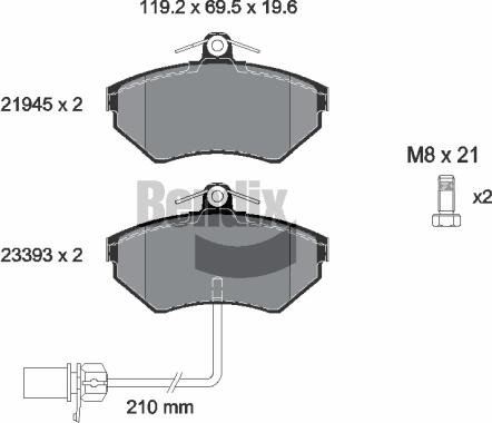 BENDIX Braking BPD1529 - Гальмівні колодки, дискові гальма autozip.com.ua