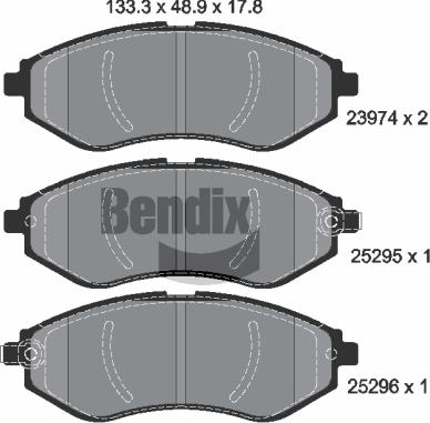 BENDIX Braking BPD1522 - Гальмівні колодки, дискові гальма autozip.com.ua