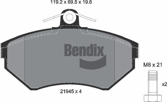 BENDIX Braking BPD1571 - Гальмівні колодки, дискові гальма autozip.com.ua