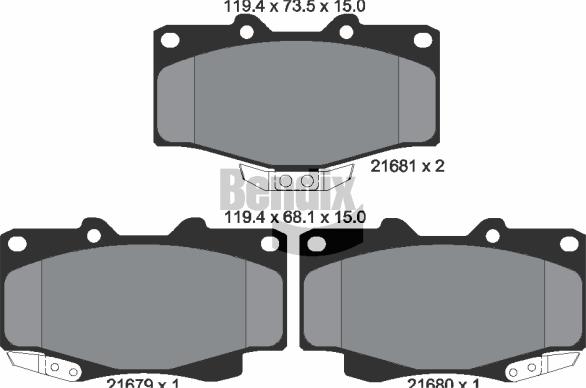 BENDIX Braking BPD1578 - Гальмівні колодки, дискові гальма autozip.com.ua